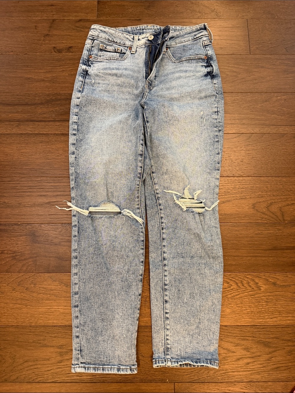 Old Navy O.G. Straight High Rise Distressed Jeans Size 4 - C12-033